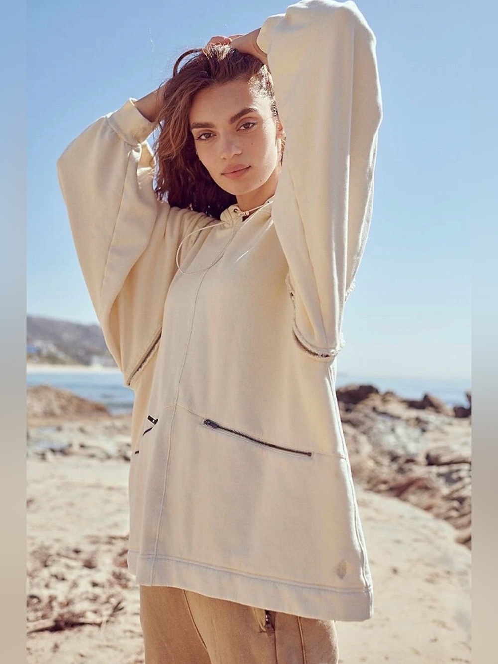 Free People Movement Close Call Zip Oversized Hoodie